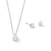 0.50 CT. T.W. Certified Lab-Created Diamond Solitaire Pendant and Stud Earrings Set in Sterling Silver (F/SI2) - 19"