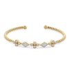 Thumbnail Image 0 of 0.70 CT. T.W. Certified Lab-Created Diamond Art Deco Vintage-Style Open Bangle in 18K Gold (F/SI2) - 6.5"