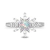 Enchanted Disney Elsa Lab-Created Opal and 0.145 CT. T.W. Diamond Collar Snowflake Ring in Sterling Silver