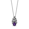 Enchanted Disney Villains Ursula Pear-Shaped Amethyst and 0.115 CT. T.W. Diamond Coral Pendant in Sterling Silver - 19”