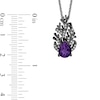 Thumbnail Image 3 of Enchanted Disney Villains Ursula Pear-Shaped Amethyst and 0.115 CT. T.W. Diamond Coral Pendant in Sterling Silver - 19”