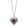 Enchanted Disney Villains Evil Queen Heart-Shaped Garnet and 0.115 CT. T.W. Diamond Frame Pendant in Sterling Silver