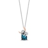 Thumbnail Image 1 of Disney Treasures Lilo & Stitch London Blue Topaz and 0.04 CT. T.W. Diamond Pendant in Sterling Silver and 10K Rose Gold