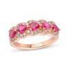 Thumbnail Image 1 of Le Vian® Pear-Shaped Certified Passion Ruby™ and 0.54 CT. T.W. Diamond Frame Ring in 14K Strawberry Gold®