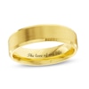 Thumbnail Image 0 of Men's 7.0mm Satin Bevelled Edge Engravable Wedding Band in 18K Gold (1 Line)