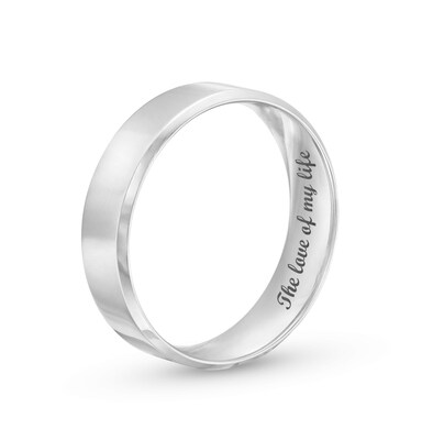 Men's 6.0mm Engravable Wedding Band in Platinum (1 Line)