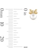 Thumbnail Image 2 of Child’s 4.0mm Freshwater Cultured Pearl and Cubic Zirconia Reindeer Stud Earrings in 10K Gold