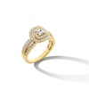 Princess-Cut Canadian Certified Centre Diamond 1.00 CT. T.W. Double Frame Engagement Ring in 10K Gold (I/I1)