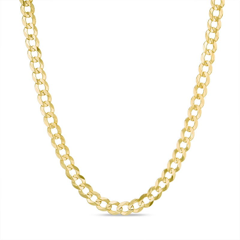 4.7mm Flat Curb Chain Necklace in Solid 14K Gold - 20"