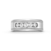 0.50 CT. T.W. Diamond Five Stone Beaded Anniversary Band in Sterling Silver