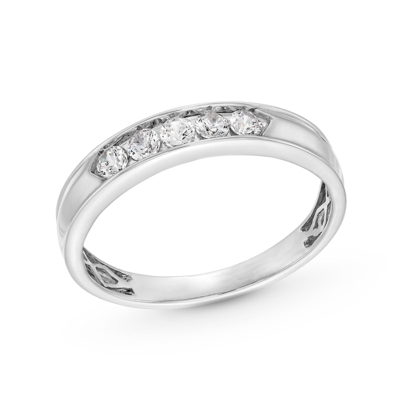 Main Image 1 of 0.23 CT. T.W. Diamond Five Stone Anniversary Band in Sterling Silver