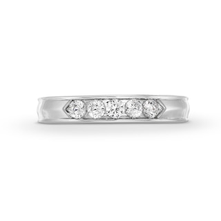 0.23 CT. T.W. Diamond Five Stone Anniversary Band in Sterling Silver