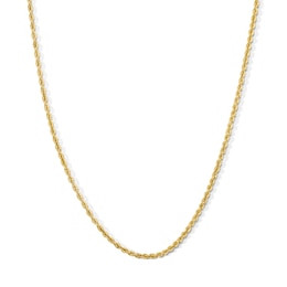 2.3mm Glitter Rope Chain Necklace in Hollow 10K Gold - 20”