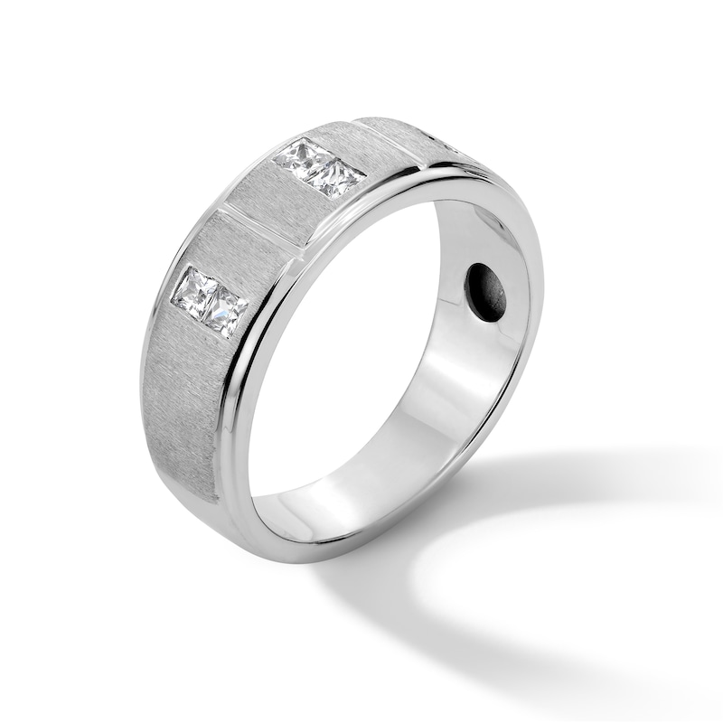 0.50 CT. T.W. Square-Cut Diamond Duo Anniversary Band in Sterling Silver