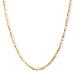 3.0mm Glitter Rope Chain Necklace in Hollow 10K Gold - 24”