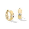 Thumbnail Image 1 of 0.40 CT. T.W. Canadian Certified Diamond Bezel-Set Solitaire Hoop Earrings in 14K Gold (I/I2)