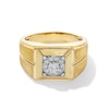 0.33 CT. T.W. Canadian Certified Diamond Frame Square-Top Ring in 14K Gold (I/I2)