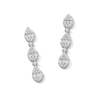 Thumbnail Image 1 of 0.50 CT. T.W. Pear-Shaped Multi-Diamond Linear Drop Earrings in Sterling Silver