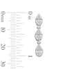 Thumbnail Image 3 of 0.50 CT. T.W. Pear-Shaped Multi-Diamond Linear Drop Earrings in Sterling Silver