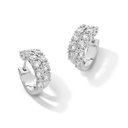 4.20 CT. T.W. Certified Lab-Created Diamond Split Hoop Earrings in 10K White Gold (F/VS2)