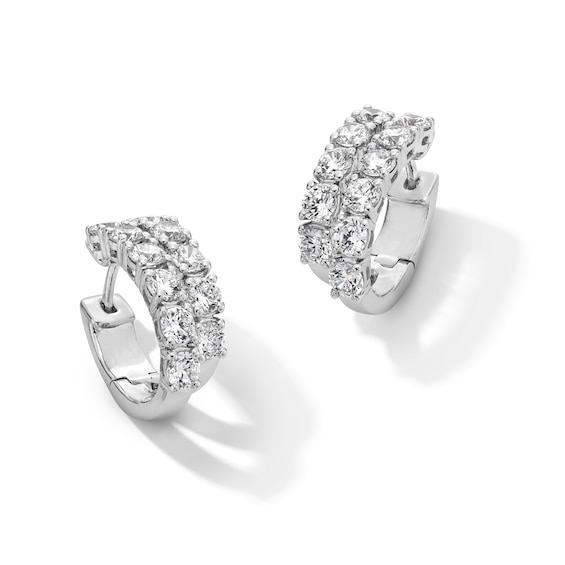 4.20 CT. T.W. Certified Lab-Created Diamond Split Hoop Earrings in 10K White Gold (F/VS2)