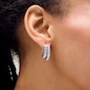 4.20 CT. T.W. Certified Lab-Created Diamond Split Hoop Earrings in 10K White Gold (F/VS2)