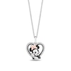 Thumbnail Image 1 of Disney Treasures Minnie Mouse 0.115 CT. T.W. Black and White Diamond Heart Pendant in Sterling Silver and 10K Rose Gold