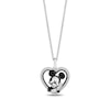 Disney Treasures Mickey Mouse 0.115 CT. T.W. Black and White Diamond Heart Pendant in Sterling Silver - 19"