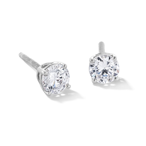 1.00 CT. T.W. Diamond Solitaire Stud Earrings in 10K White Gold