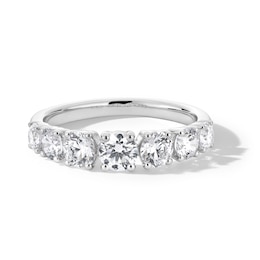 1.50 CT. T.W. Certified Lab-Created Diamond Graduated Seven Stone Anniversary Band in 14K White Gold (F/VS2)