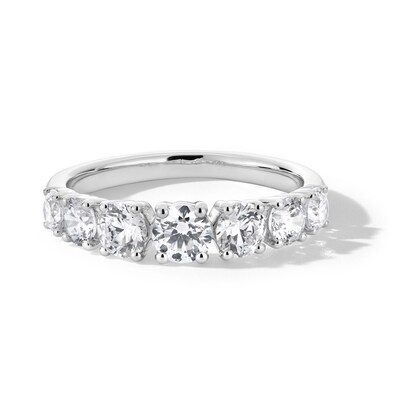 1.50 CT. T.W. Certified Lab-Created Diamond Graduated Seven Stone Anniversary Band in 14K White Gold (F/VS2)