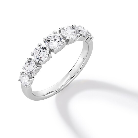 1.50 CT. T.W. Certified Lab-Created Diamond Graduated Seven Stone Anniversary Band in 14K White Gold (F/VS2)