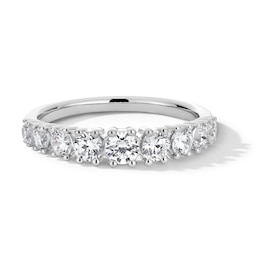 1.00 CT. T.W. Certified Lab-Created Diamond Graduated Nine Stone Anniversary Band in 14K White Gold (F/VS2)