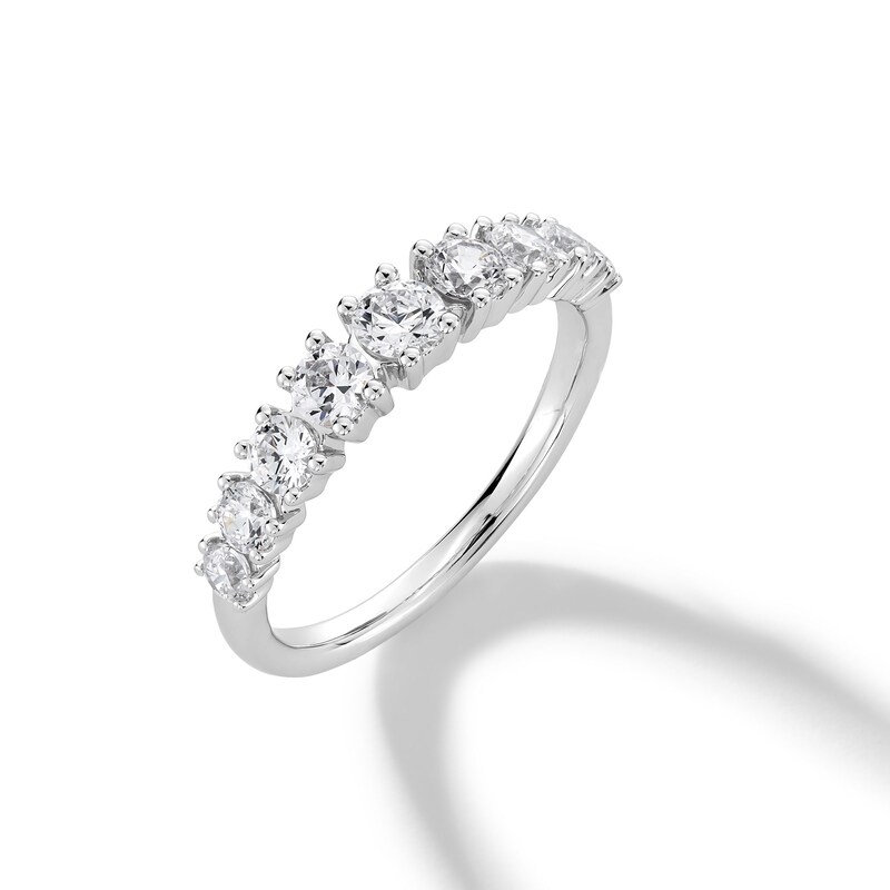 Main Image 2 of 1.00 CT. T.W. Certified Lab-Created Diamond Graduated Nine Stone Anniversary Band in 14K White Gold (F/VS2)