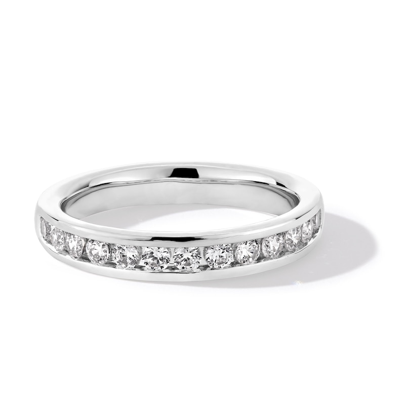 Main Image 1 of 0.50 CT. T.W. Certified Lab-Created Diamond Channel-Set Anniversary Band in 14K White Gold (F/VS2)