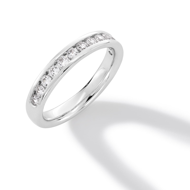 Main Image 2 of 0.50 CT. T.W. Certified Lab-Created Diamond Channel-Set Anniversary Band in 14K White Gold (F/VS2)