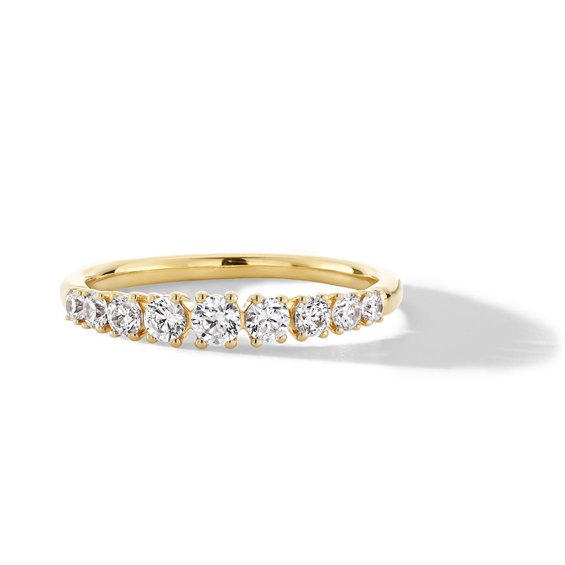 Main Image 1 of 0.50 CT. T.W. Certified Lab-Created Diamond Graduated Nine Stone Anniversary Band in 14K Gold (F/VS2)