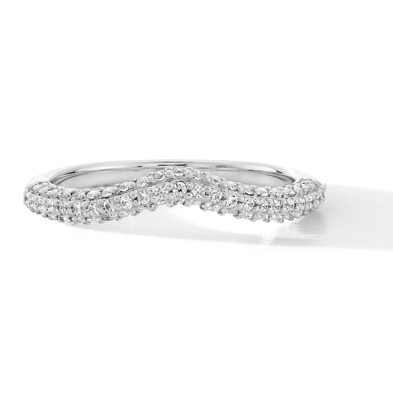 0.25 CT. T.W. Diamond Contour Anniversary Band in 10K White Gold