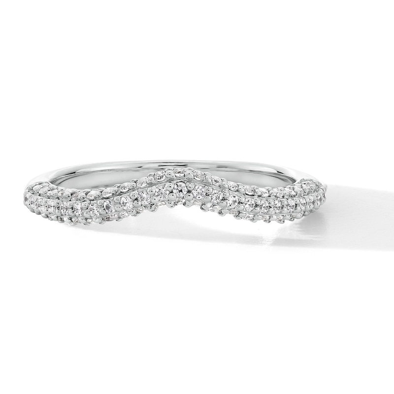 Main Image 1 of 0.25 CT. T.W. Diamond Contour Anniversary Band in 10K White Gold