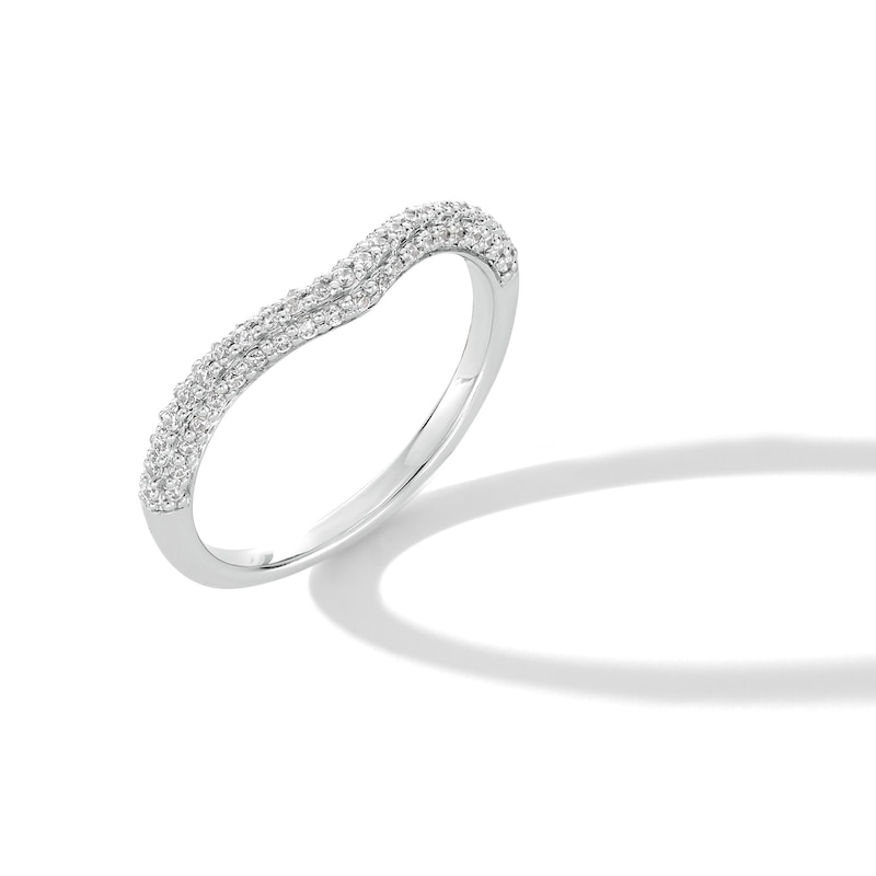 Main Image 2 of 0.25 CT. T.W. Diamond Contour Anniversary Band in 10K White Gold