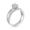 Thumbnail Image 3 of 0.75 CT. T.W. Princess-Cut Canadian Certified Diamond Cushion Frame Engagement Ring in 10K White Gold (I/I1)