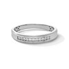 Thumbnail Image 1 of 0.085 CT. T.W. Diamond Stepped Edge Vintage-Style Anniversary Band in Sterling Silver