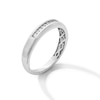 Thumbnail Image 3 of 0.085 CT. T.W. Diamond Stepped Edge Vintage-Style Anniversary Band in Sterling Silver