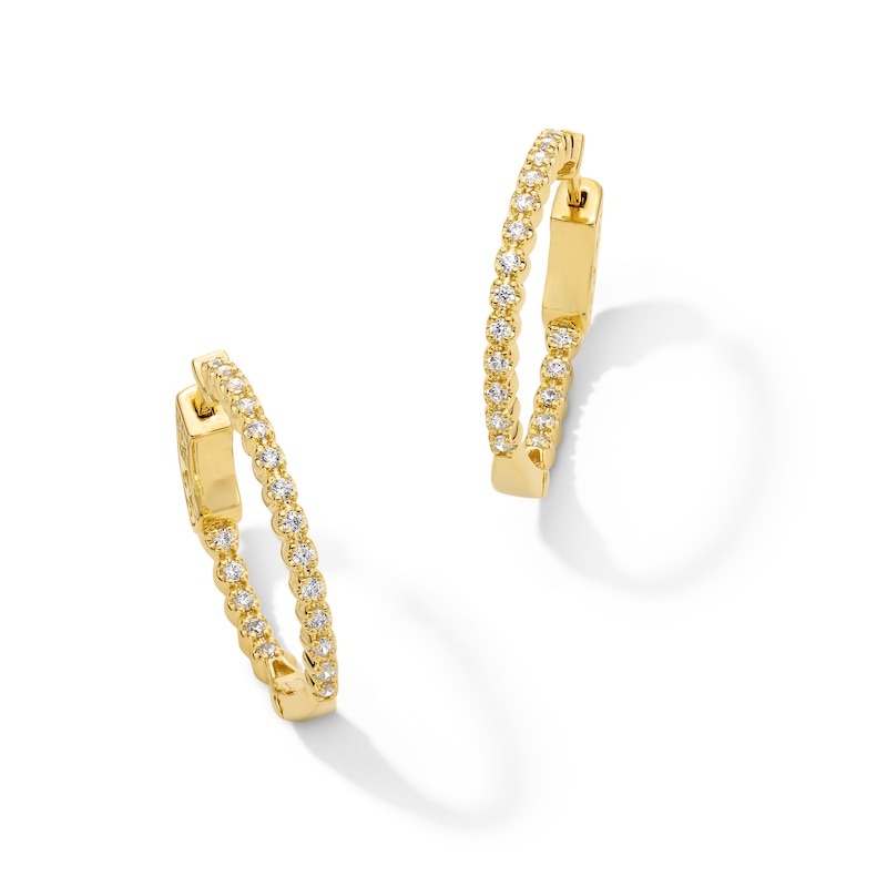 CT. T.W. Certified Lab-Created Diamond Inside-Out Hoop Earrings in Sterling Silver with 10K Gold Plate (I/SI2