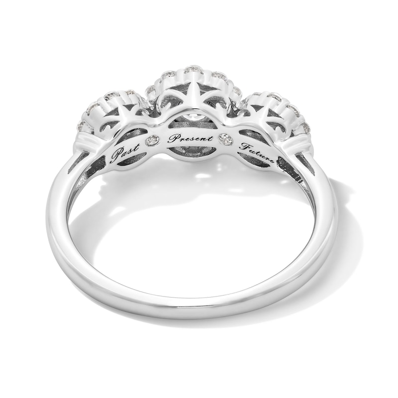 Main Image 4 of 0.50 CT. T.W. Diamond Frame Past Present Future® Engagement Ring in 10K White Gold