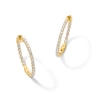 Thumbnail Image 1 of 1.00 CT. T.W. Certified Lab-Created Diamond Inside-Out Hoop Earrings in Sterling Silver with 10K Gold Plate (I/SI2)