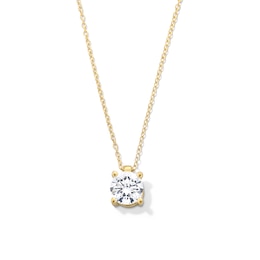 1.00 CT. Certified Lab-Created Diamond Solitaire Pendant in Sterling Silver with 10K Gold Plate (I/SI2)