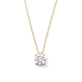 CT. Certified Lab-Created Diamond Solitaire Pendant in Sterling Silver with 10K Gold Plate (I/SI2