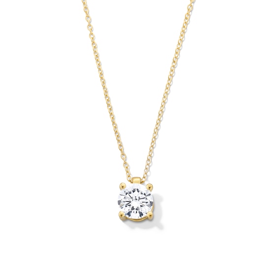 CT. Certified Lab-Created Diamond Solitaire Pendant in Sterling Silver with 10K Gold Plate (I/SI2