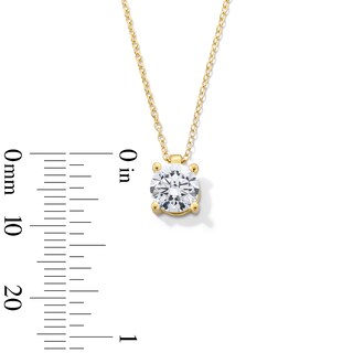 CT. Certified Lab-Created Diamond Solitaire Pendant in Sterling Silver with 10K Gold Plate (I/SI2